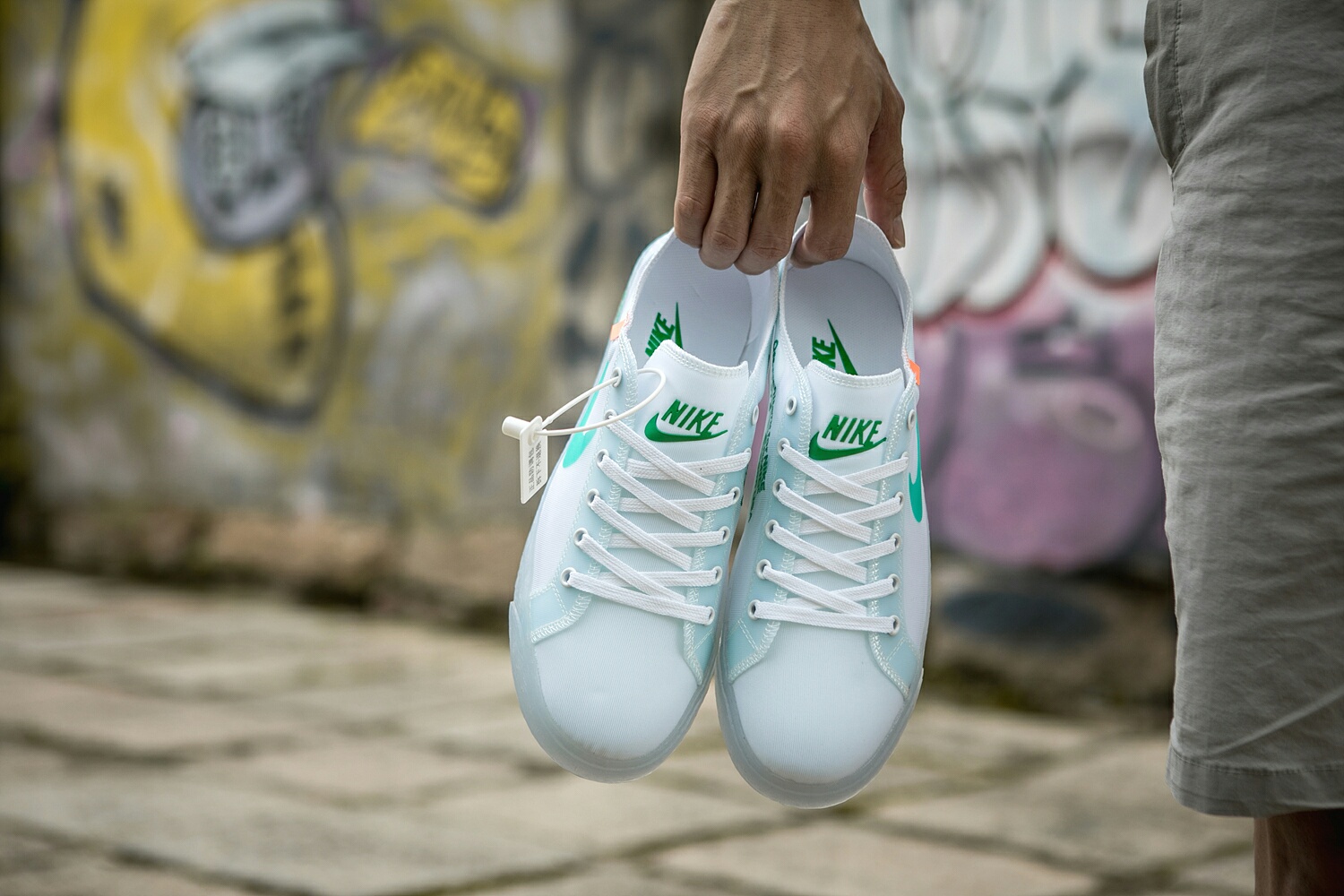 130 真标带半码 耐克OFF联名 NIKE BLAZER LOW 透气潮流透眀网纱 男女子情侣时尚百搭休闲板