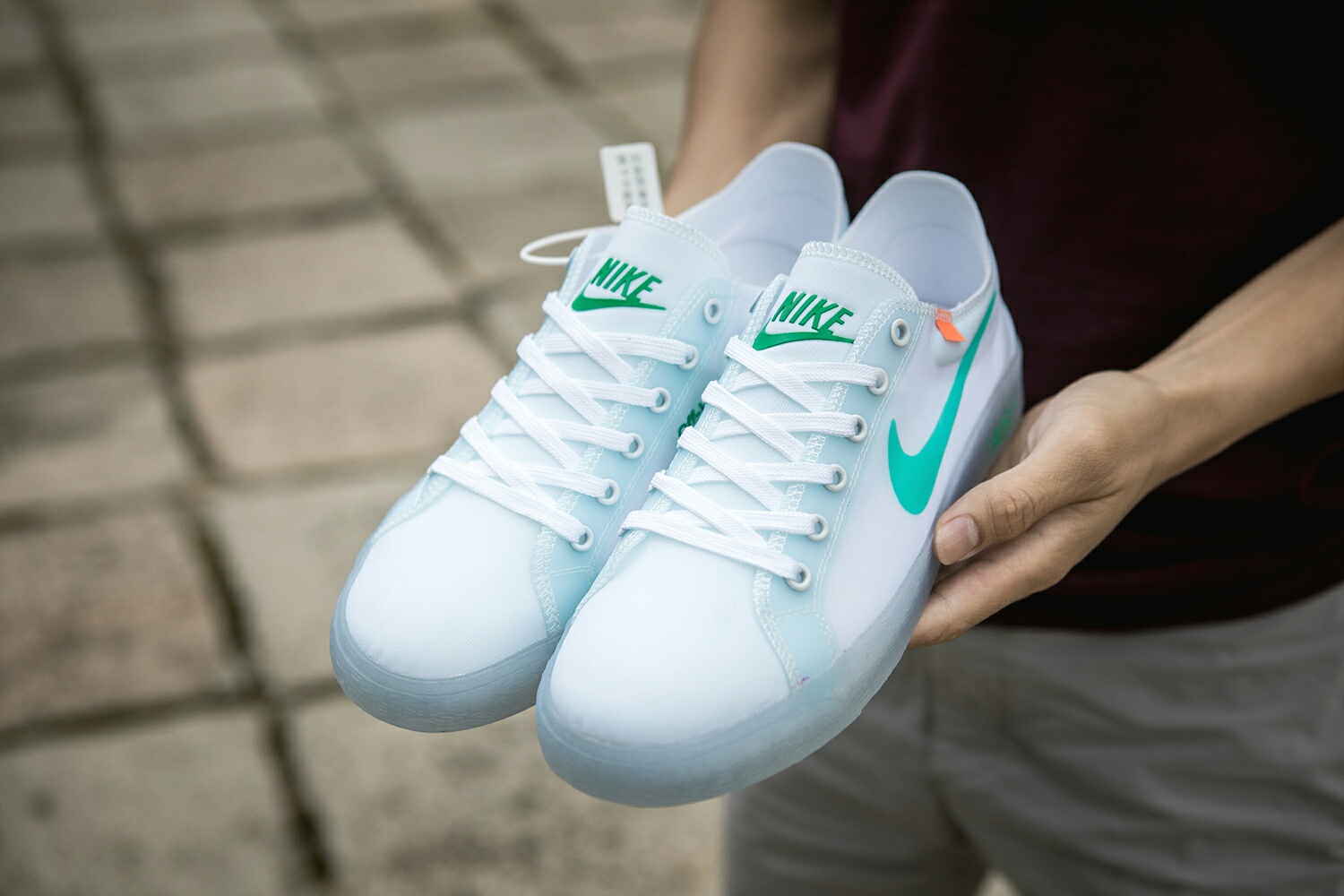 130 真标带半码 耐克OFF联名 NIKE BLAZER LOW 透气潮流透眀网纱 男女子情侣时尚百搭休闲板