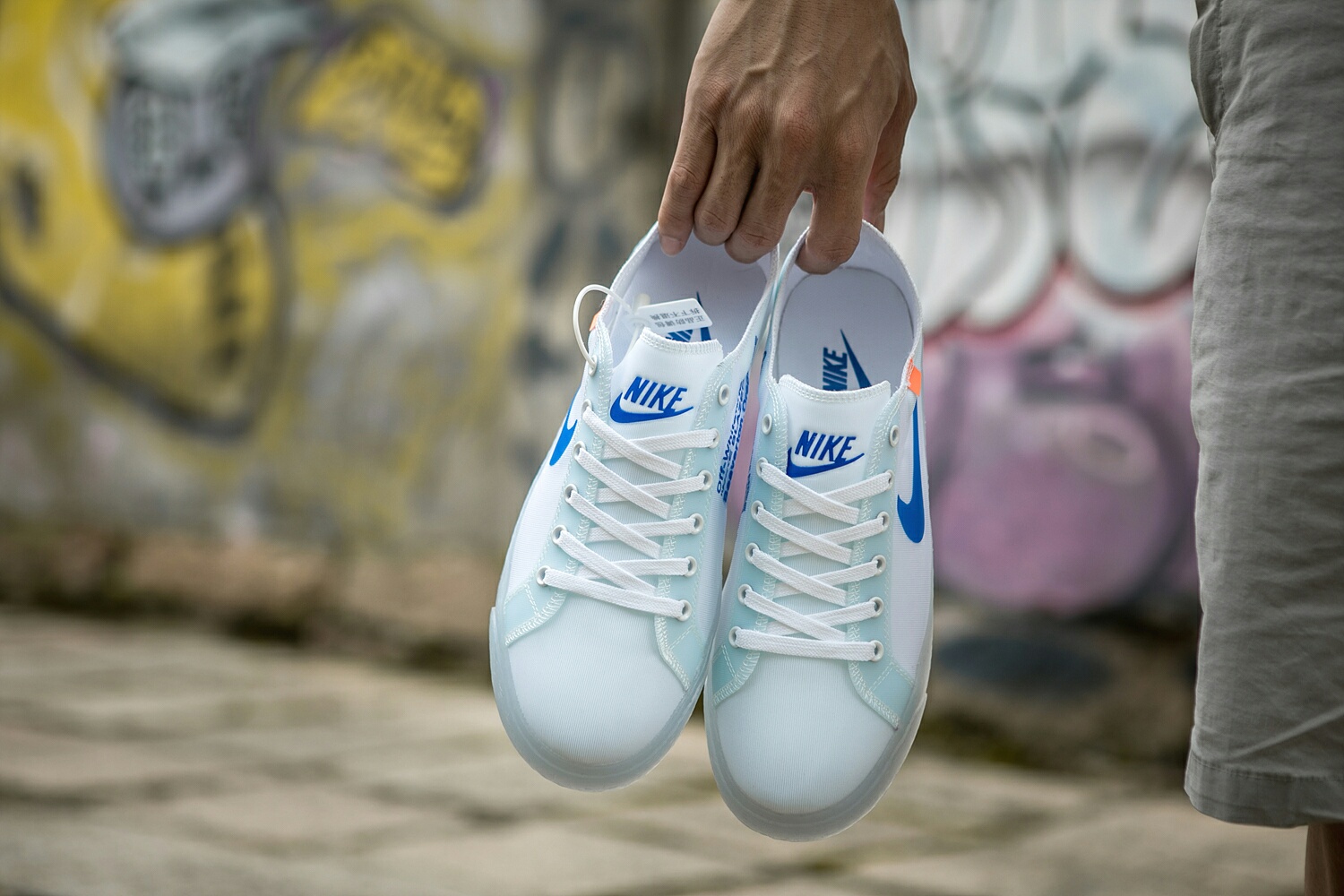 130 真标带半码 耐克OFF联名 NIKE BLAZER LOW 透气潮流透眀网纱 男女子情侣时尚百搭休闲板