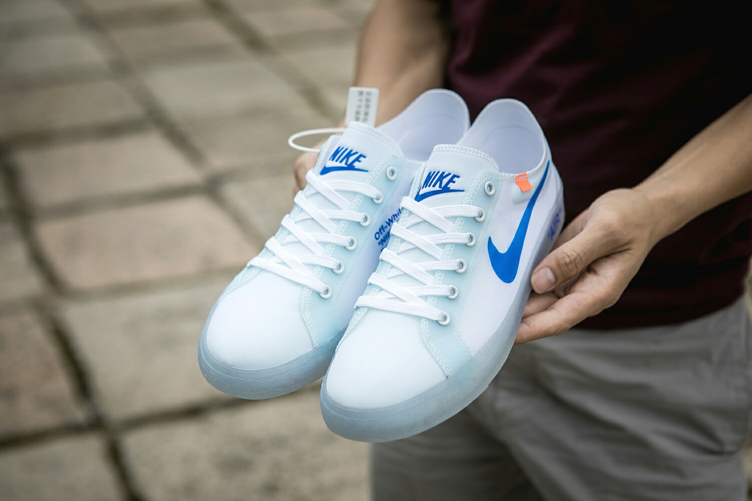 130 真标带半码 耐克OFF联名 NIKE BLAZER LOW 透气潮流透眀网纱 男女子情侣时尚百搭休闲板