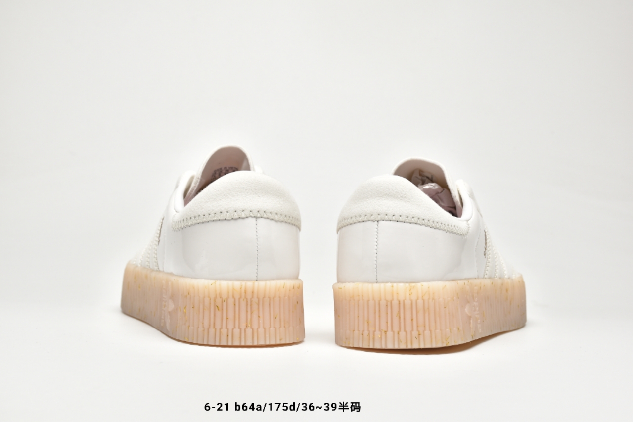 150   三叶草adidas Originals Samba Rose W桑巴系列松糕百搭经典板鞋“三杠透明底”EG1817