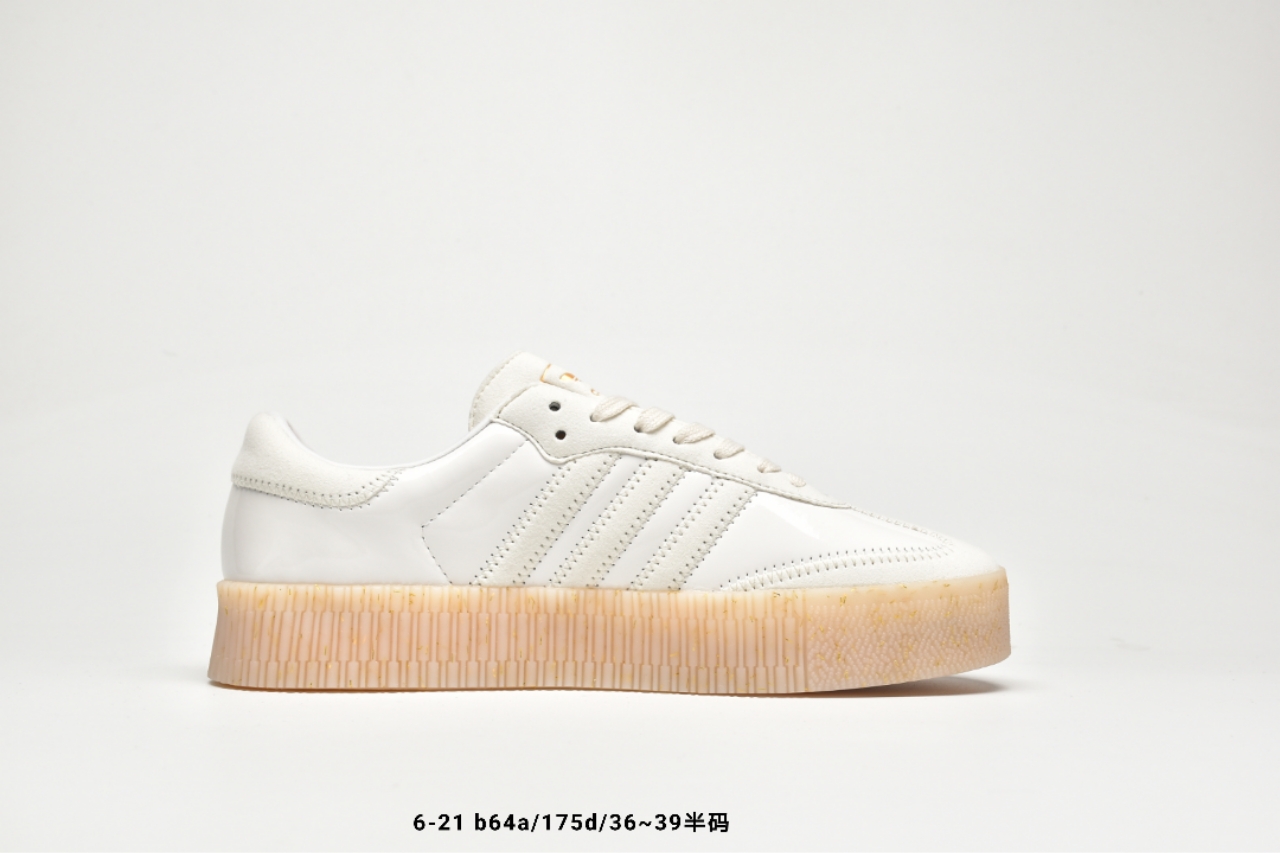 150   三叶草adidas Originals Samba Rose W桑巴系列松糕百搭经典板鞋“三杠透明底”EG1817