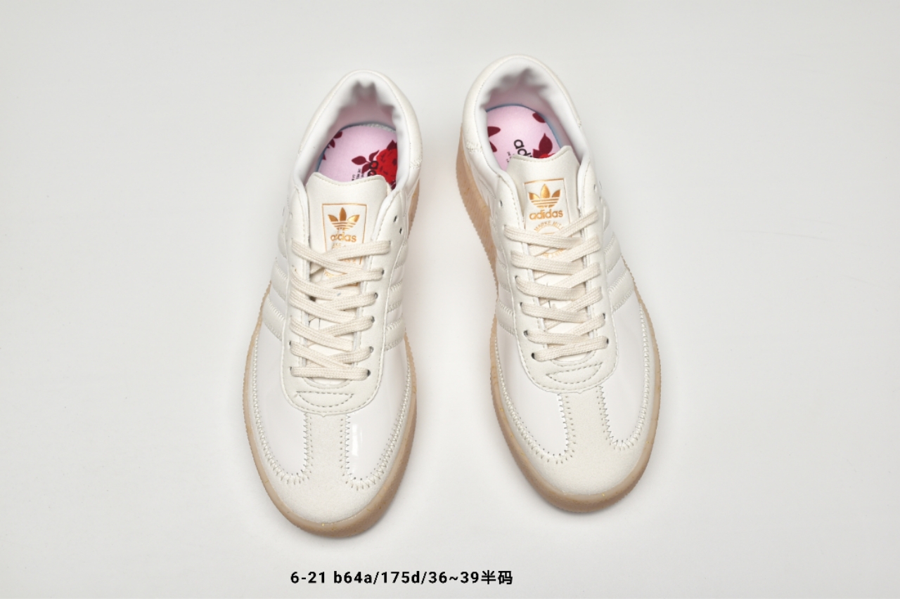 150   三叶草adidas Originals Samba Rose W桑巴系列松糕百搭经典板鞋“三杠透明底”EG1817