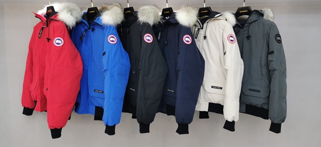 Canada Goose Clothing Coats & Jackets Black Grey White Printing Unisex Cotton Duck Down