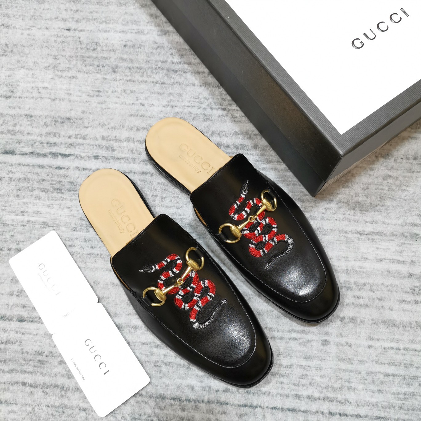 Gucci Hafty Mężczyźni Skóra krowia Prawdziwa skóra