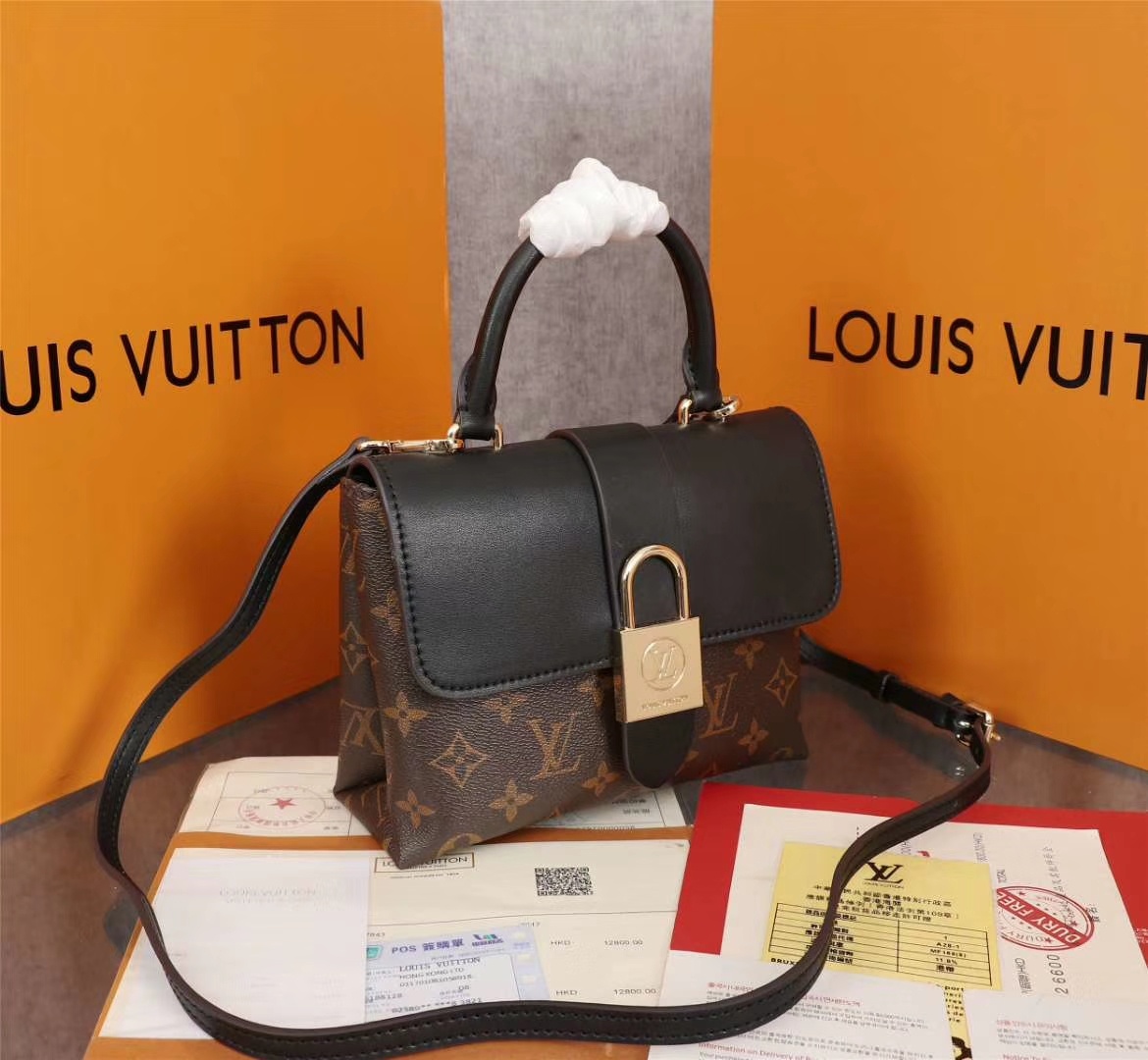 Louis Vuitton One Handle Monogram Black 23x17x8cm crossbody everyday