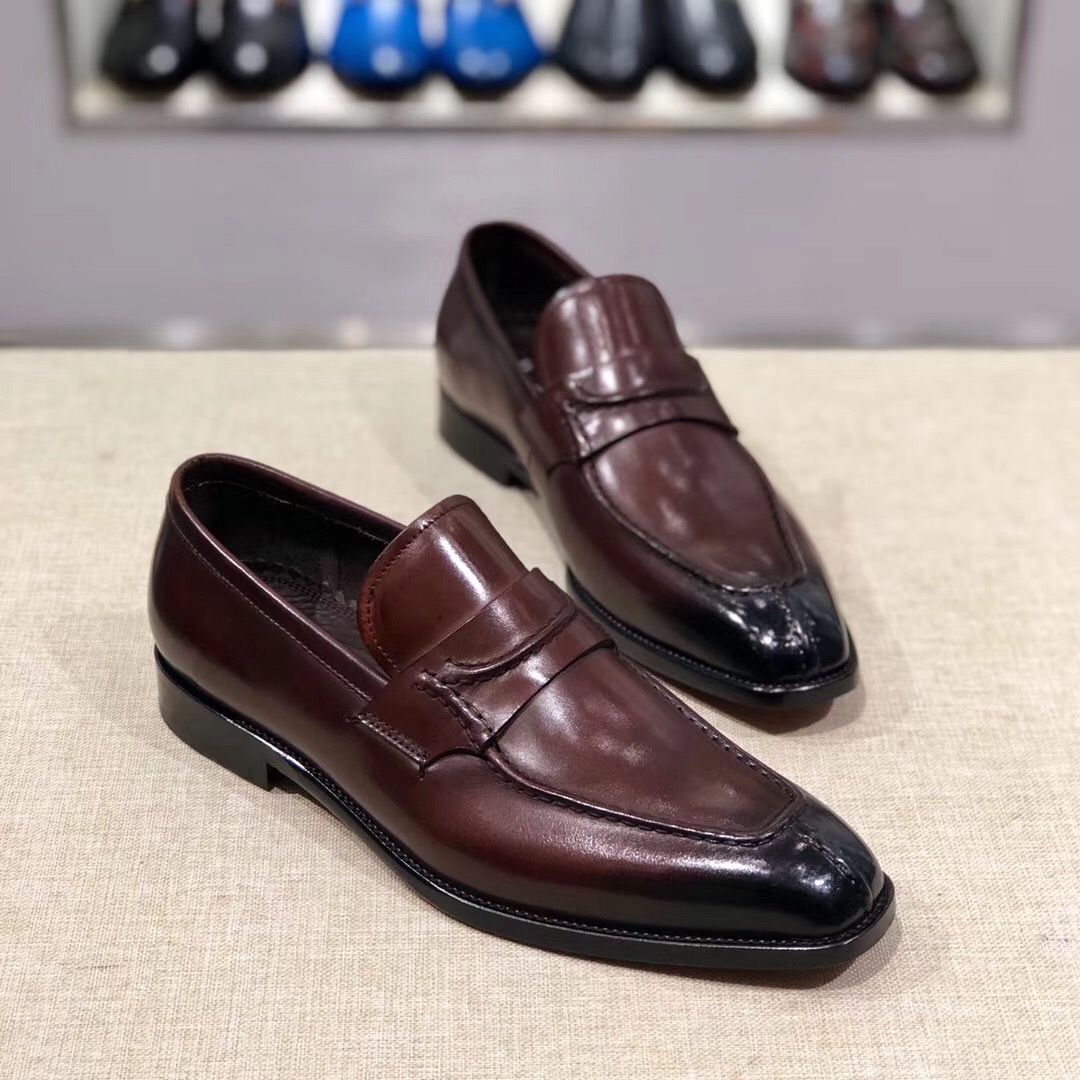 [Berluti] Piel de vacuno importada frotada y pintada a mano en boutique de alta gama#Suela exterior 