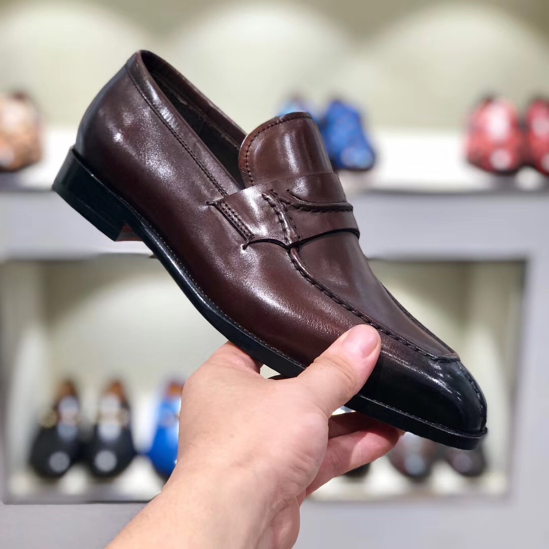[Berluti] Piel de vacuno importada frotada y pintada a mano en boutique de alta gama#Suela exterior 