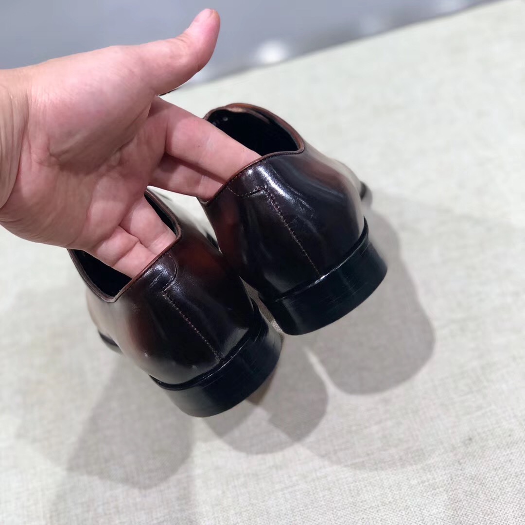 [Berluti] Boutique de alta gama Piel de vacuno importada cepillada y pintada a mano Suela de cuero i