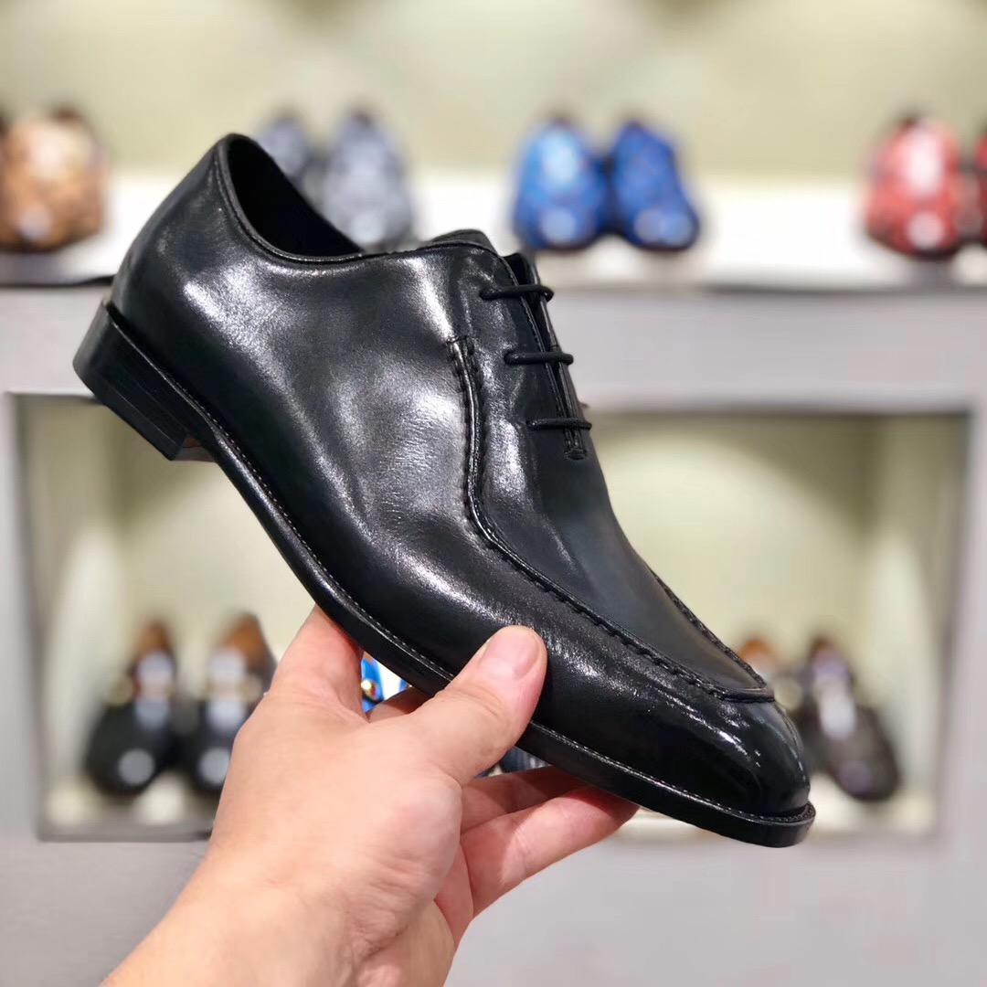 [Berluti] Boutique de alta gama Piel de vacuno importada cepillada y pintada a mano Suela de cuero i
