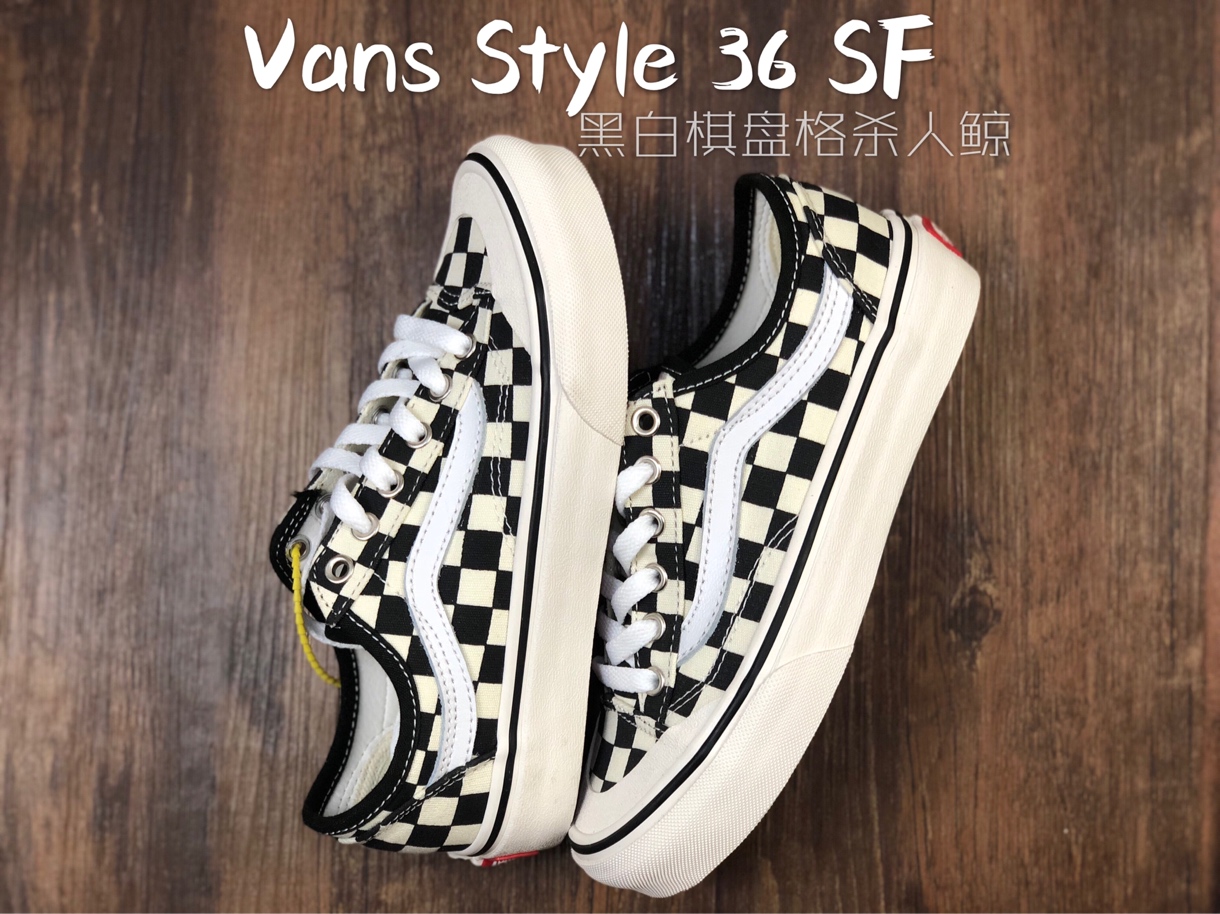 p180 vans style 36 sf 黑白棋盘格帆布情侣低帮杀人鲸 重磅回归 采