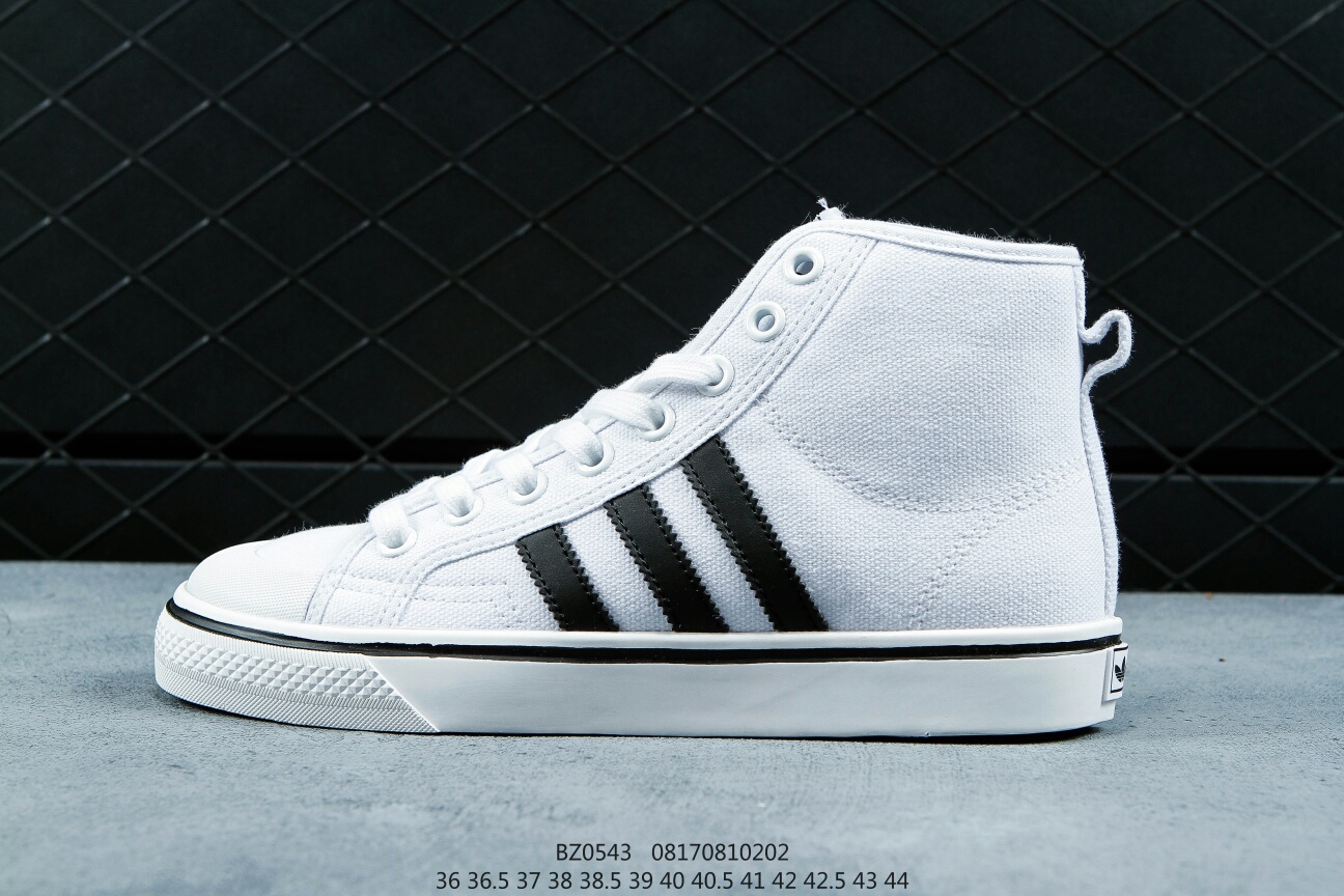 90130 阿迪达斯adidas nizza 真标带半码 三叶草经典款 高帮休闲