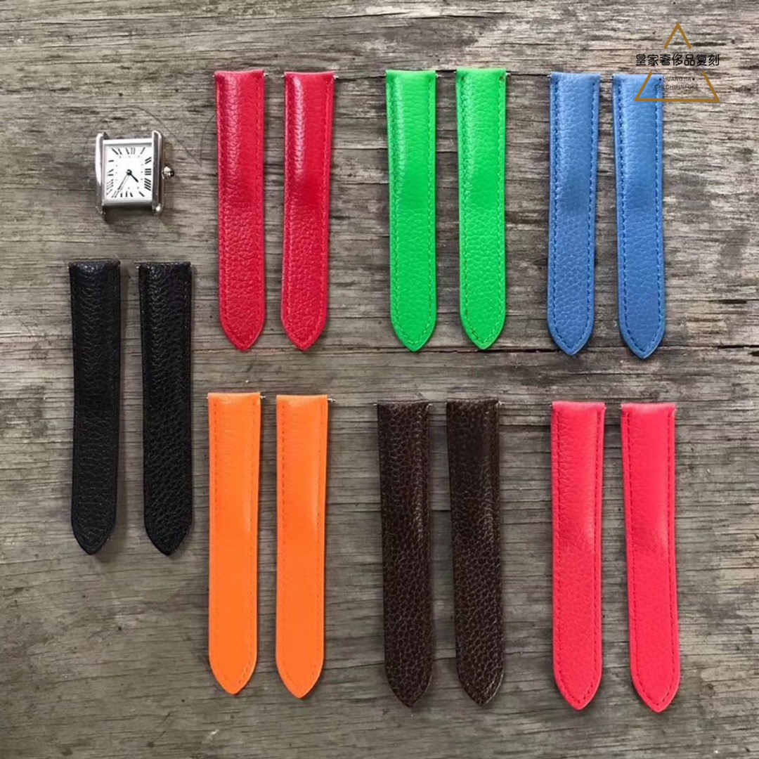 Cartier 卡地亚坦克，两个尺寸，七种颜色表带