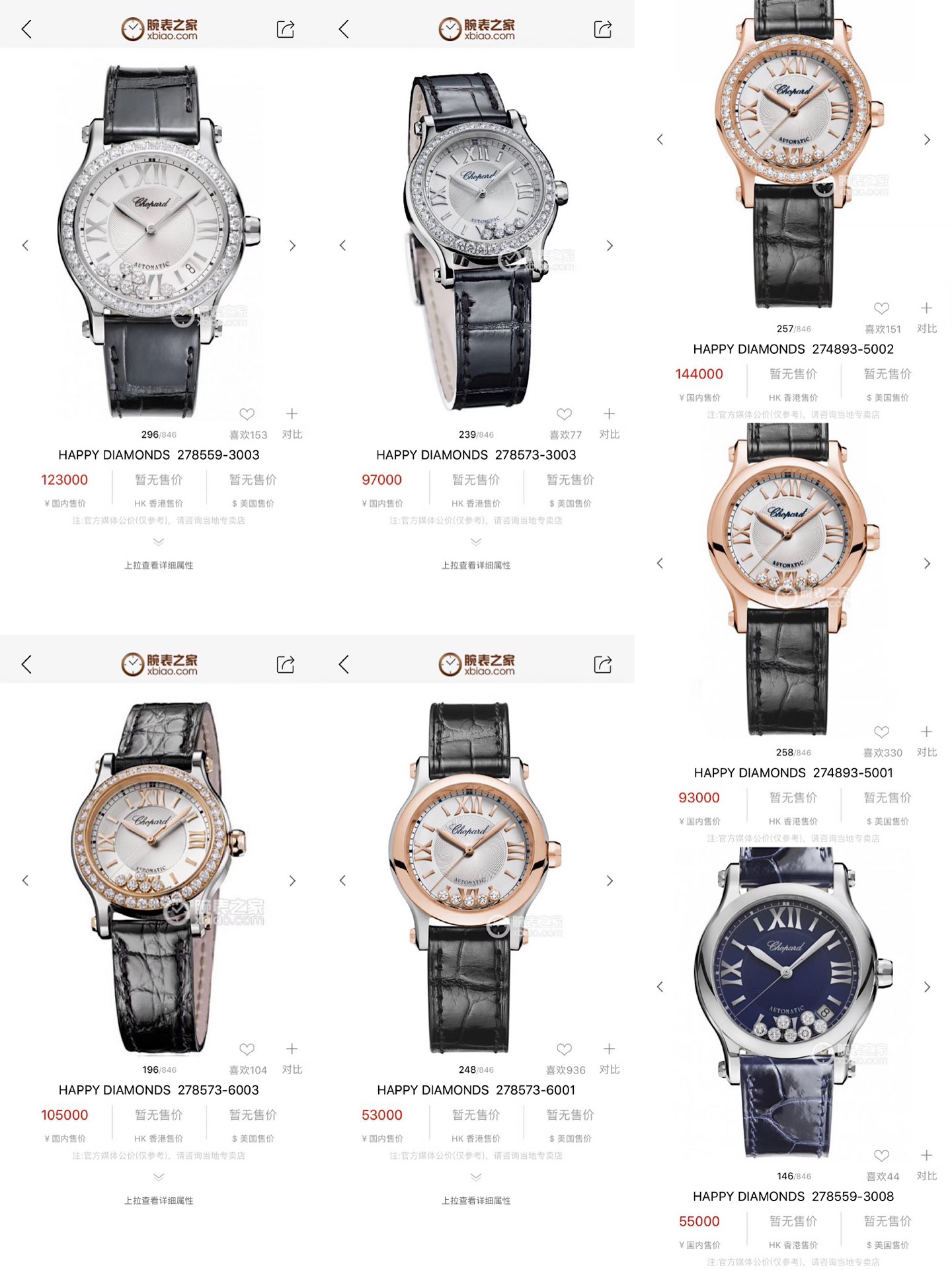 Chopard 萧邦基本款式都有的 奸笑