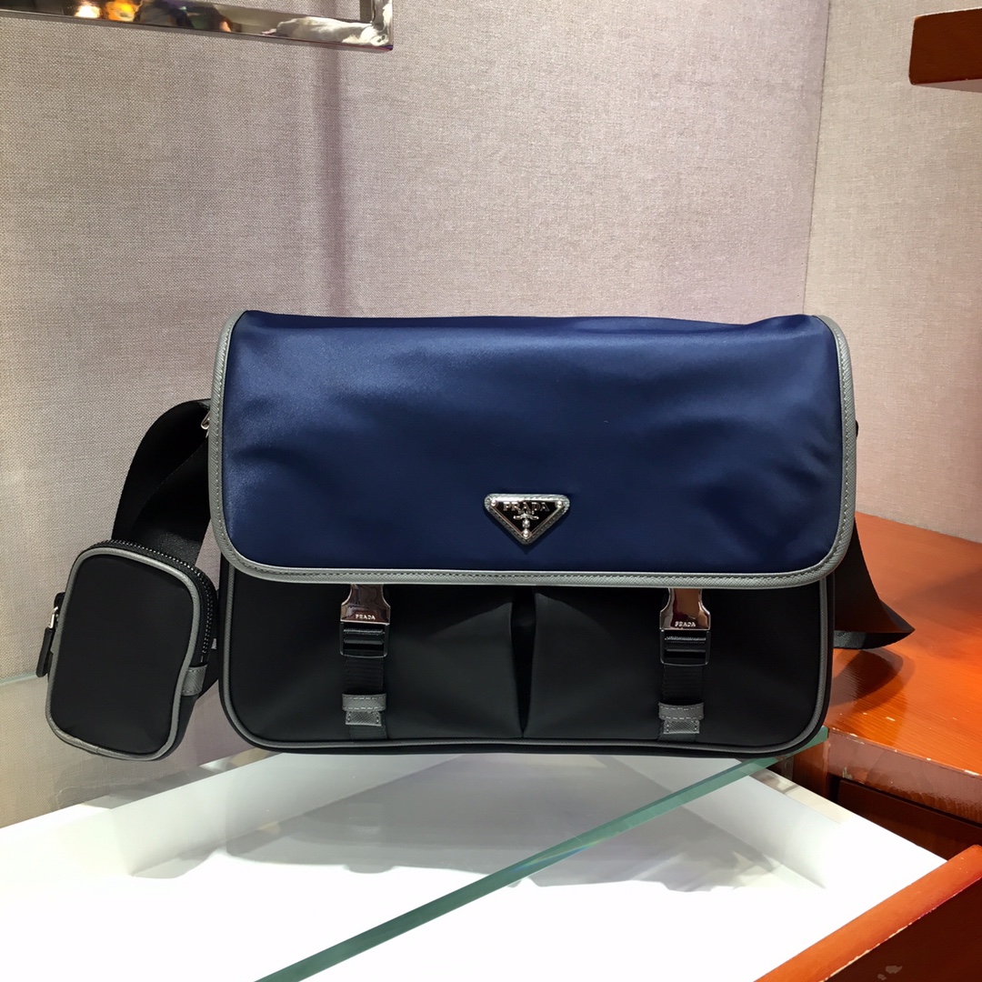 PRADA普拉达进口尼龙翻盖肩背包2VD768B