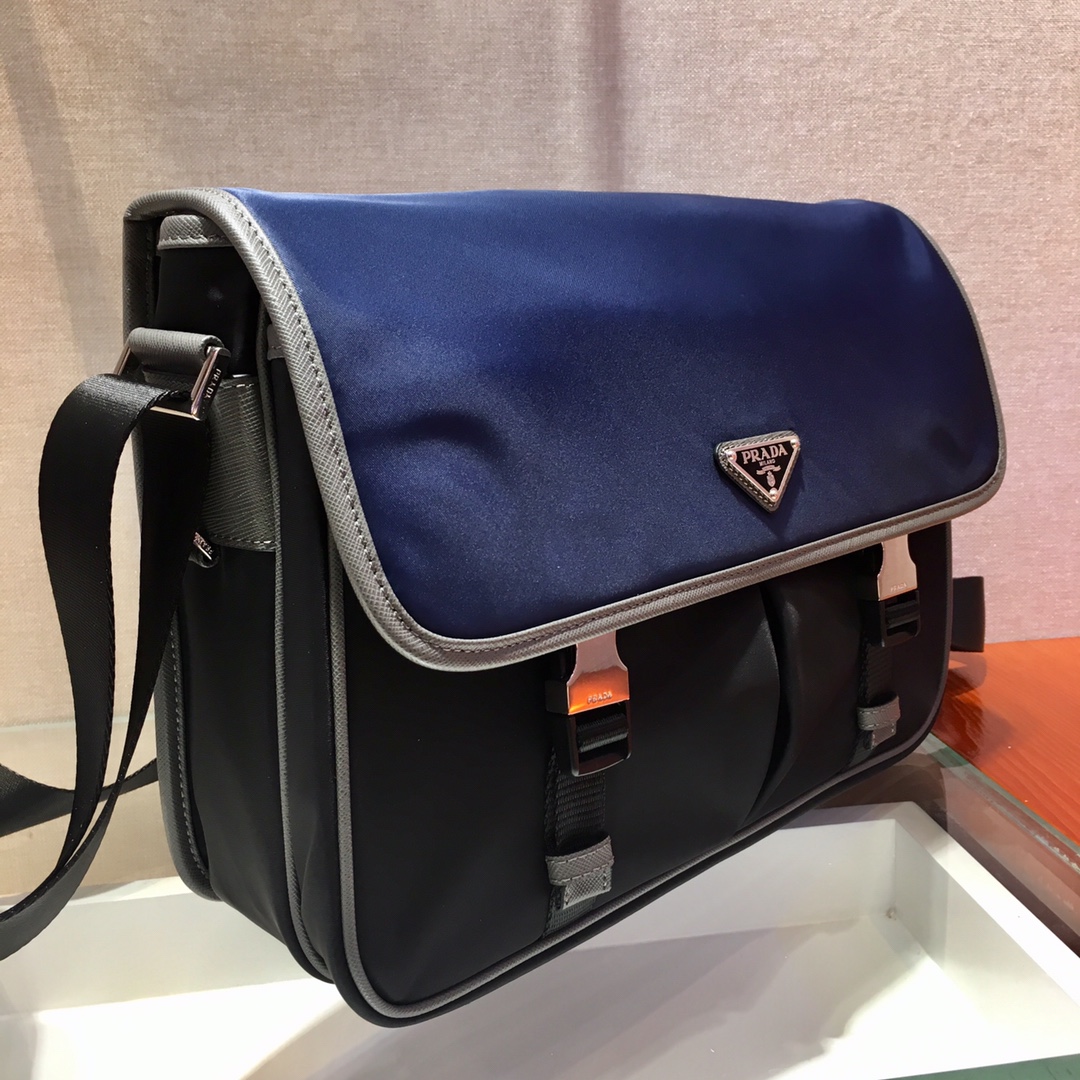 PRADA普拉达进口尼龙翻盖肩背包2VD768B