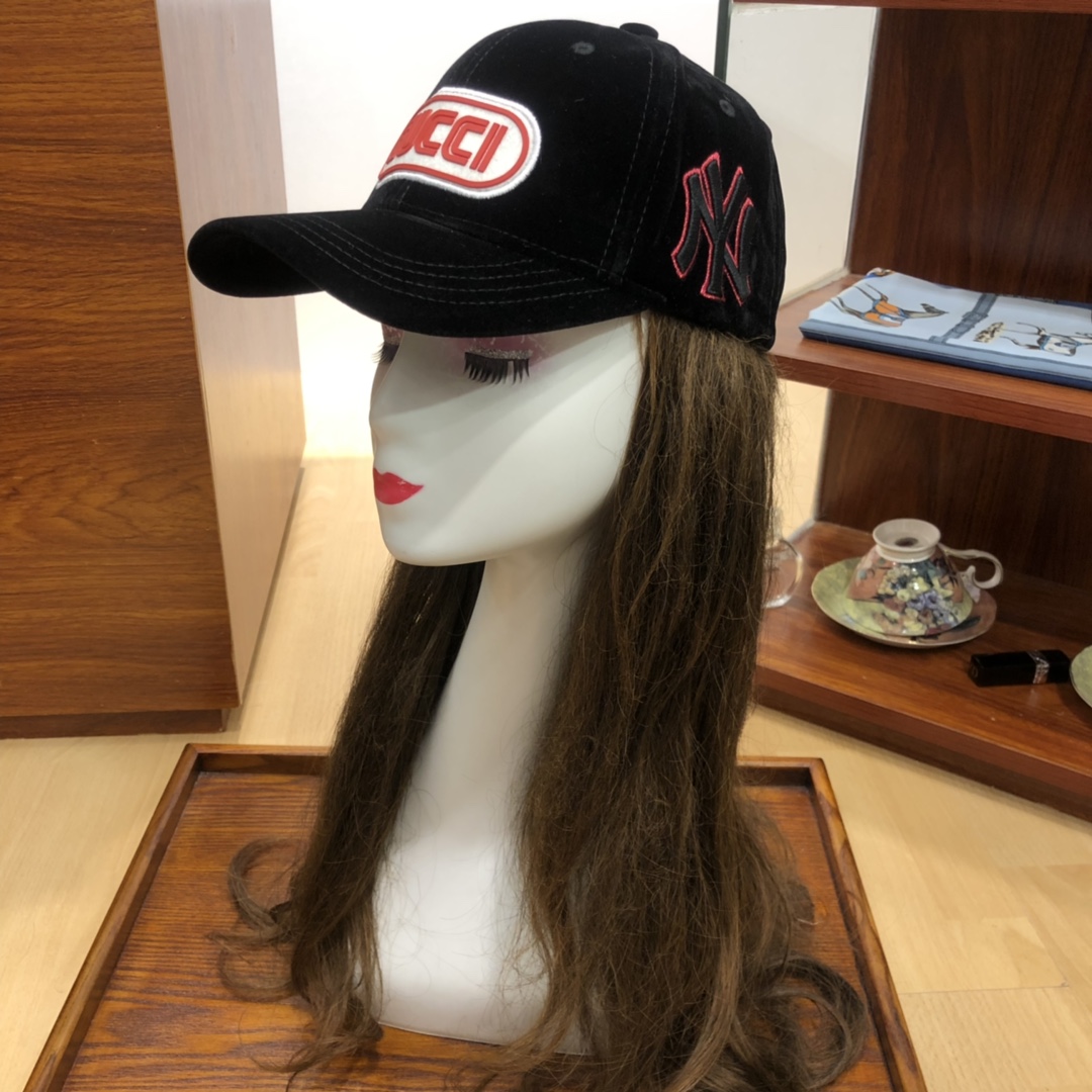 古驰gucci联名ny棒球帽[色]秋冬款,灯芯绒材质,刺绣logo款,潮.