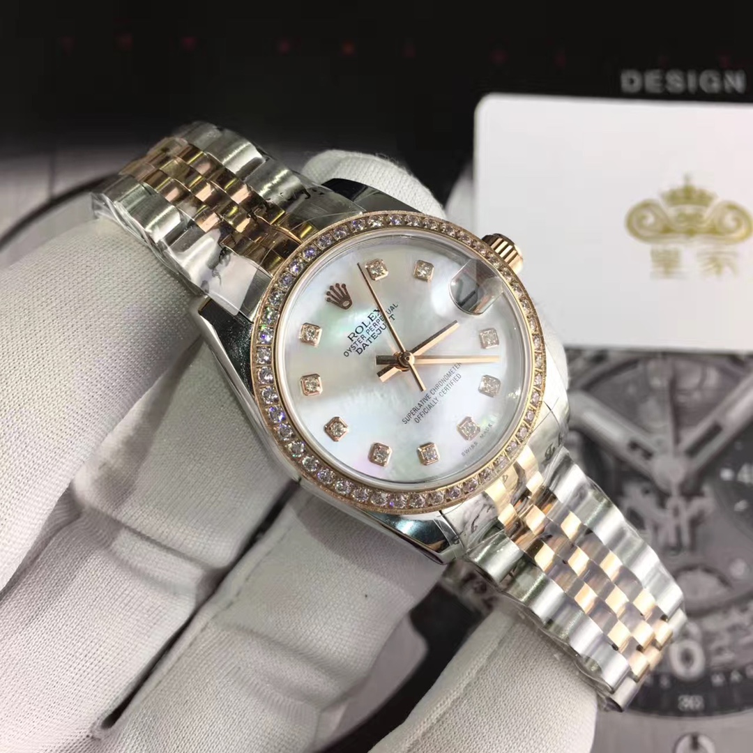 Rolex 皇家 劳力士日志系列女款贝壳面女款镶钻腕表