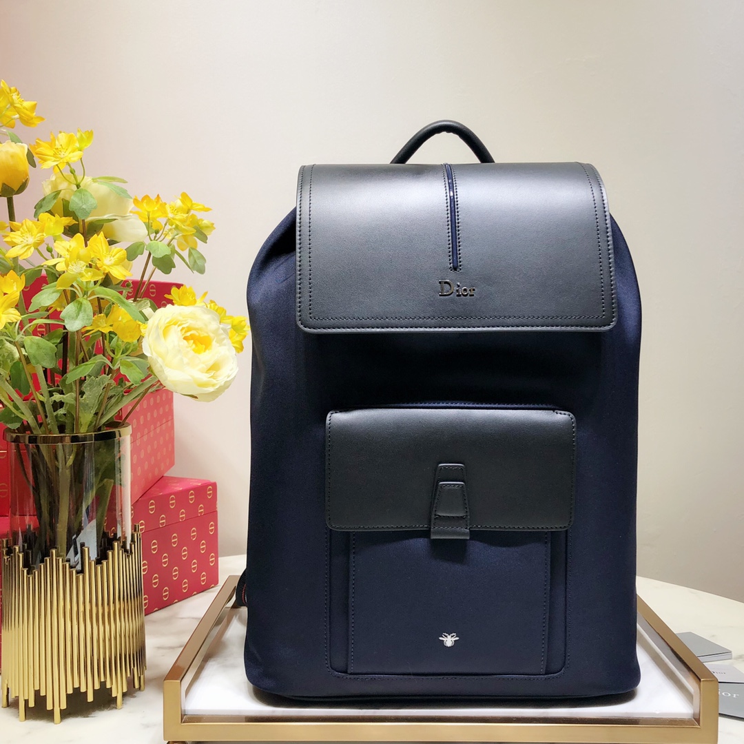 Dior AAA+
 Bags Backpack High Quality Online
 Black Yellow Calfskin Cowhide Nylon