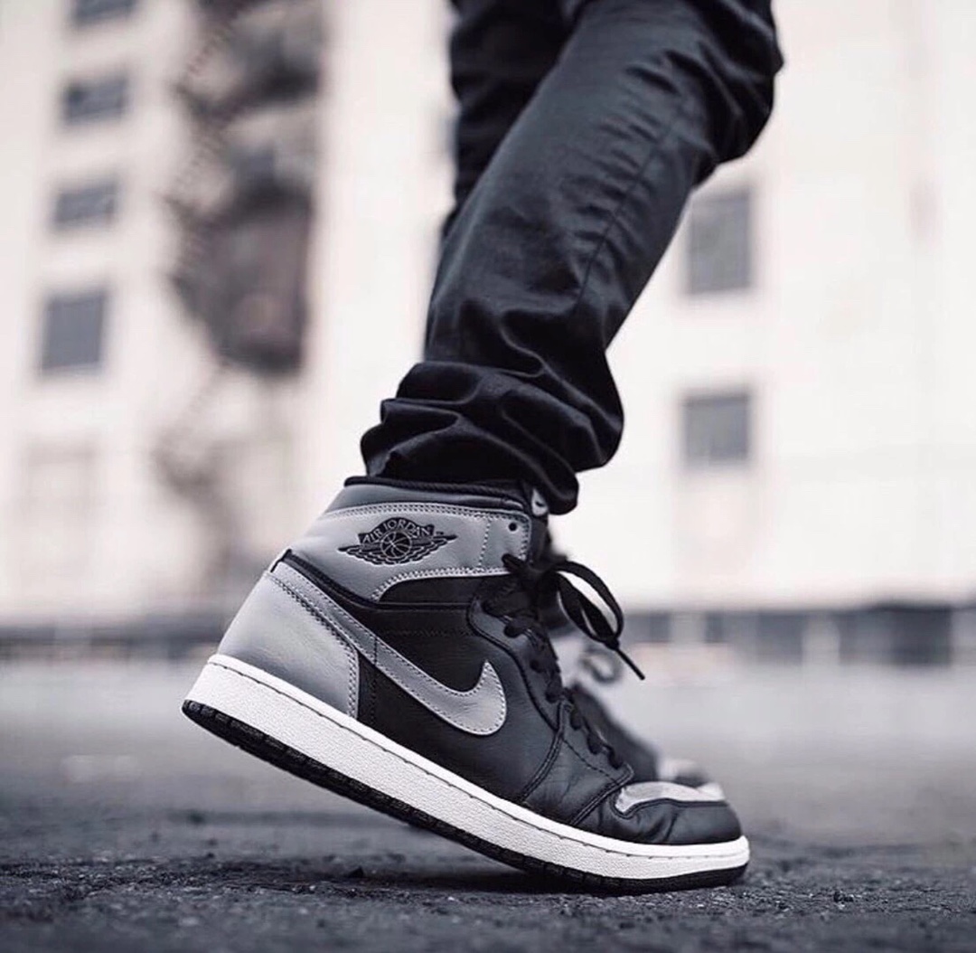 Air Jordan 1 Retro High "Shadow" gris oscuro / sombra gris, material seleccionado de primera #