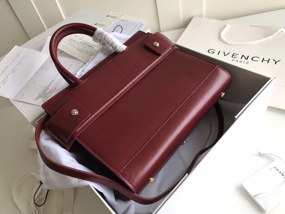 givenchy纪梵希Horizon平纹光面皮双手柄和长肩带搭配订制镀金五金配件内置活动手袋喔可拆卸超级