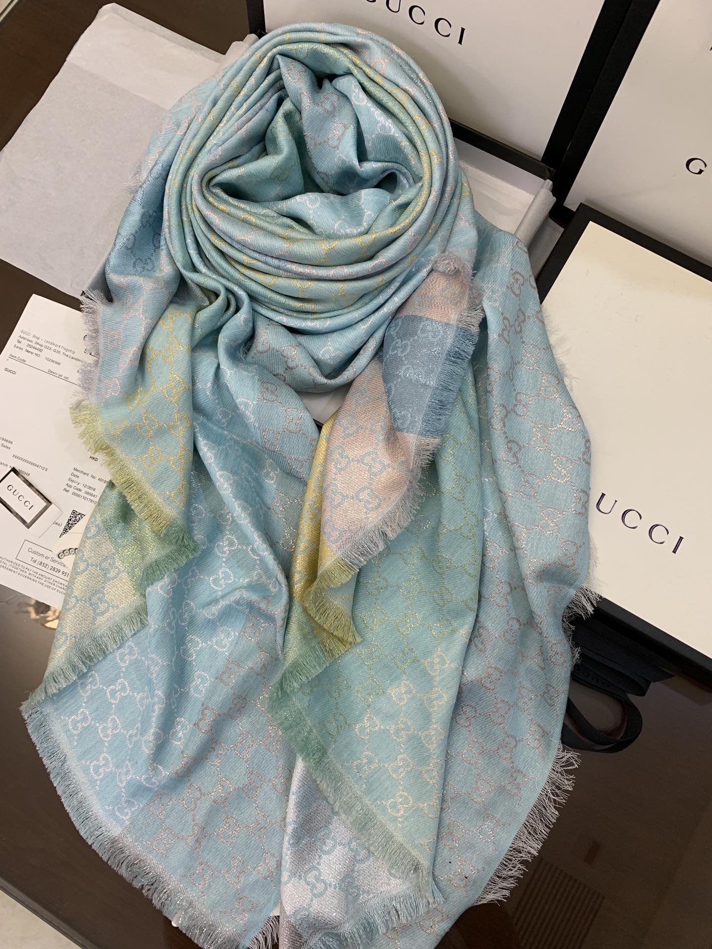 GUCCI古驰GG标识女士围巾558274