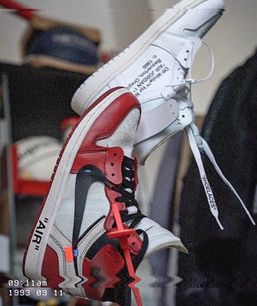 Air Jordan 1 x OFF-WHITE Chicago blanco y rojo, versión OG pura original, material promocional seleccionado#
