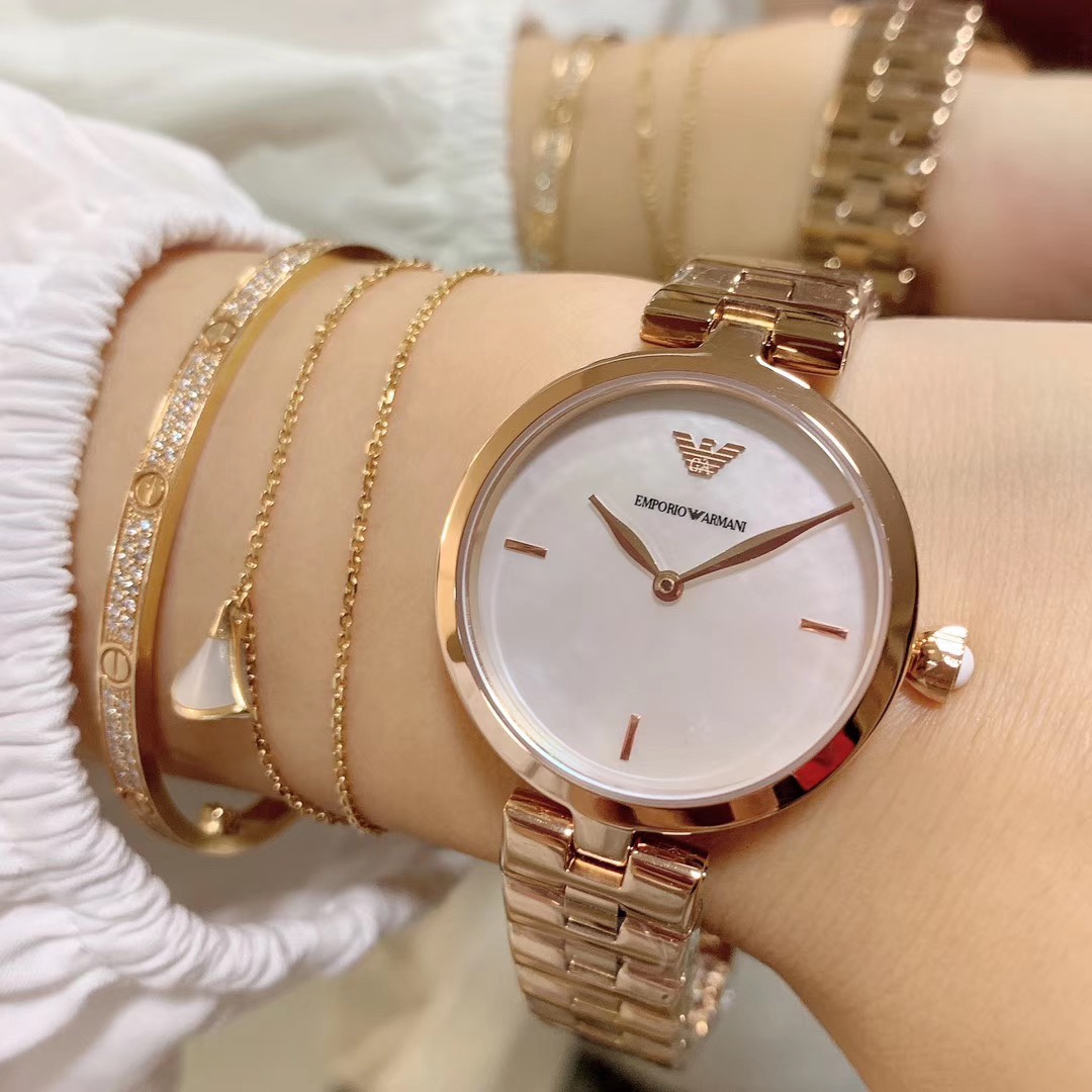 Armani 阿玛尼（ARMANI）石英女表型号AR11197 AR11196 玫瑰金色官网最新款