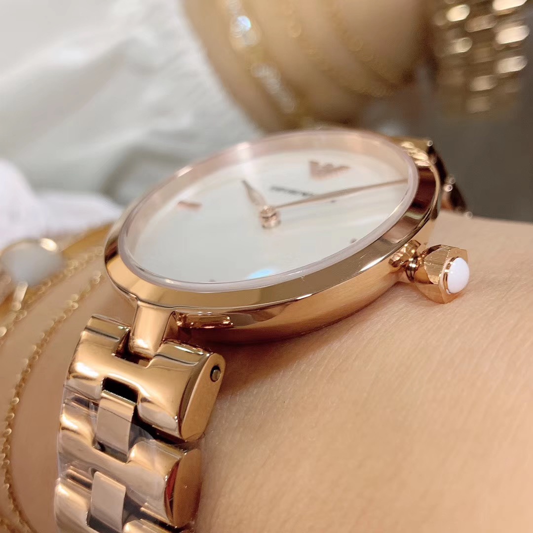 Armani 阿玛尼（ARMANI）石英女表型号AR11197 AR11196 玫瑰金色官网最新款