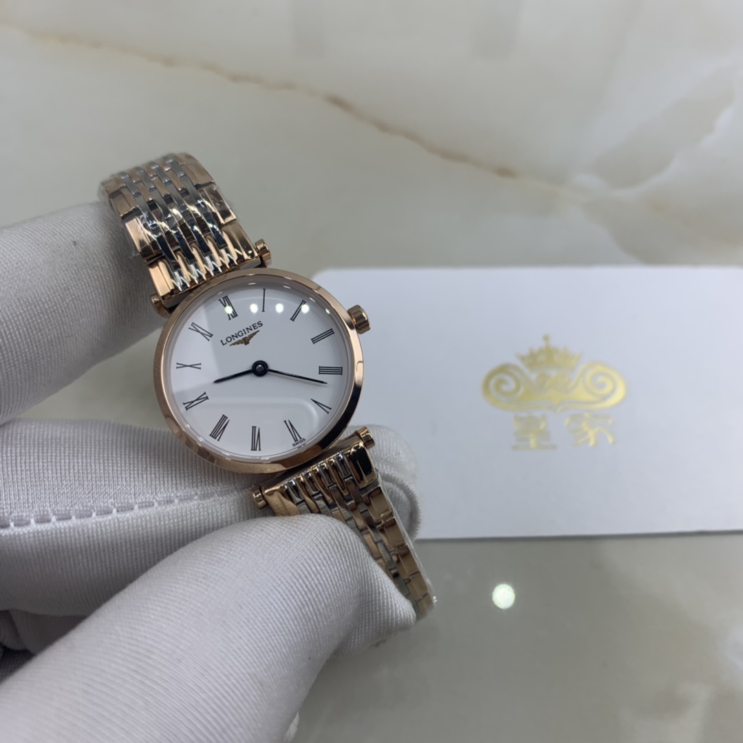 Longines 皇家 浪琴嘉岚系列女款间玫瑰金腕表