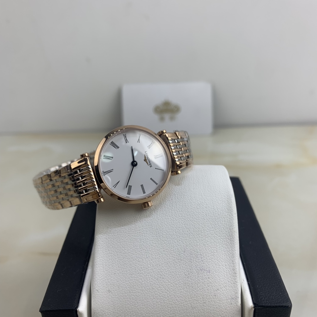 Longines 皇家 浪琴嘉岚系列女款间玫瑰金腕表