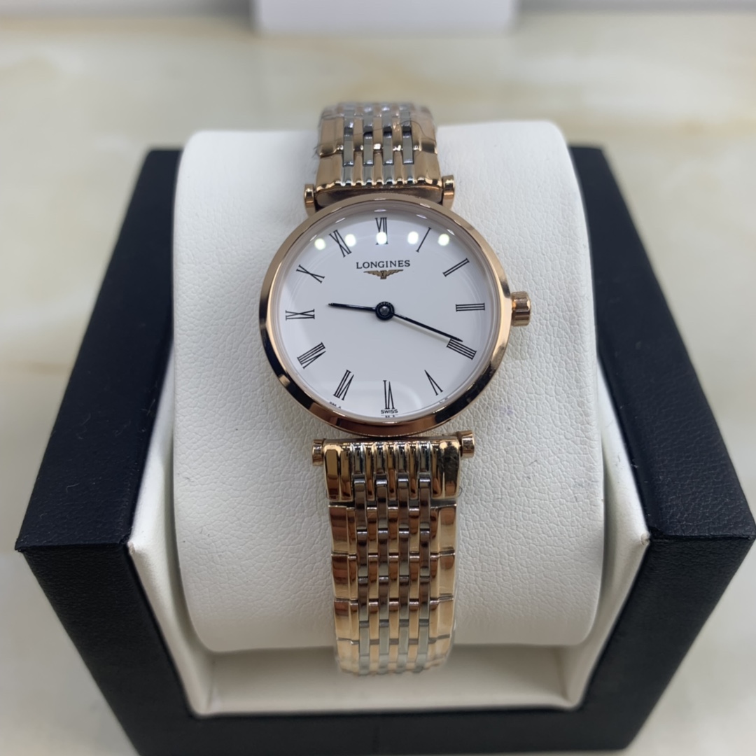 Longines 皇家 浪琴嘉岚系列女款间玫瑰金腕表