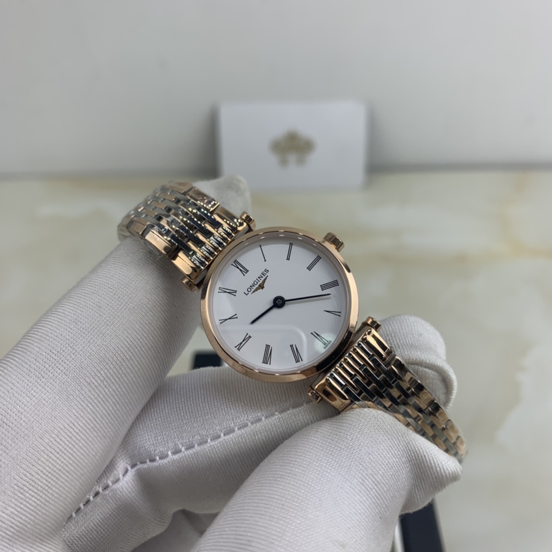 Longines 皇家 浪琴嘉岚系列女款间玫瑰金腕表