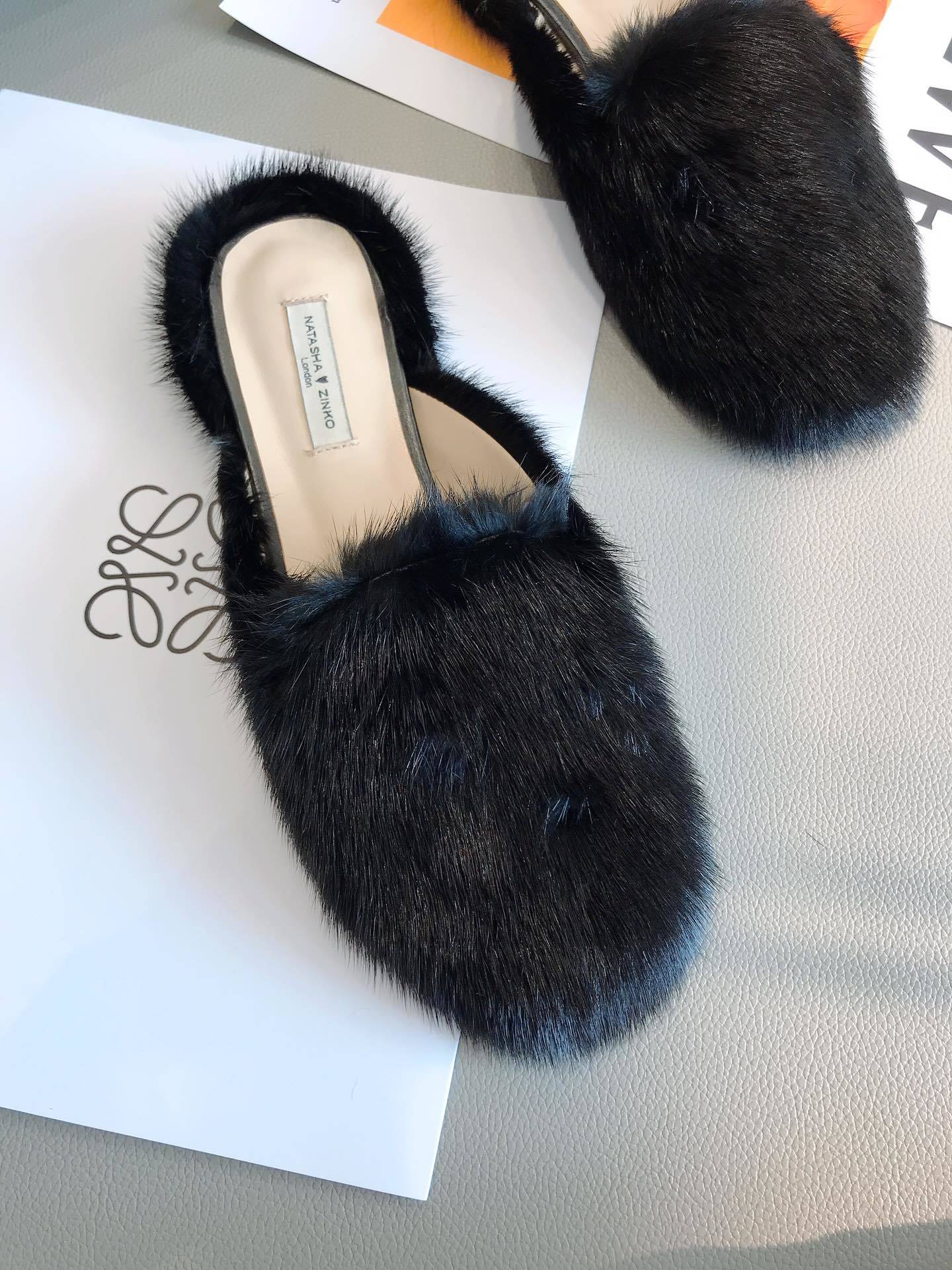 NatashaZinko水貂毛半拖鞋