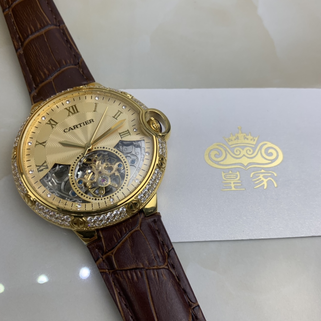 Cartier 皇家 卡地亚蓝气球男款飞轮镶钻腕表
