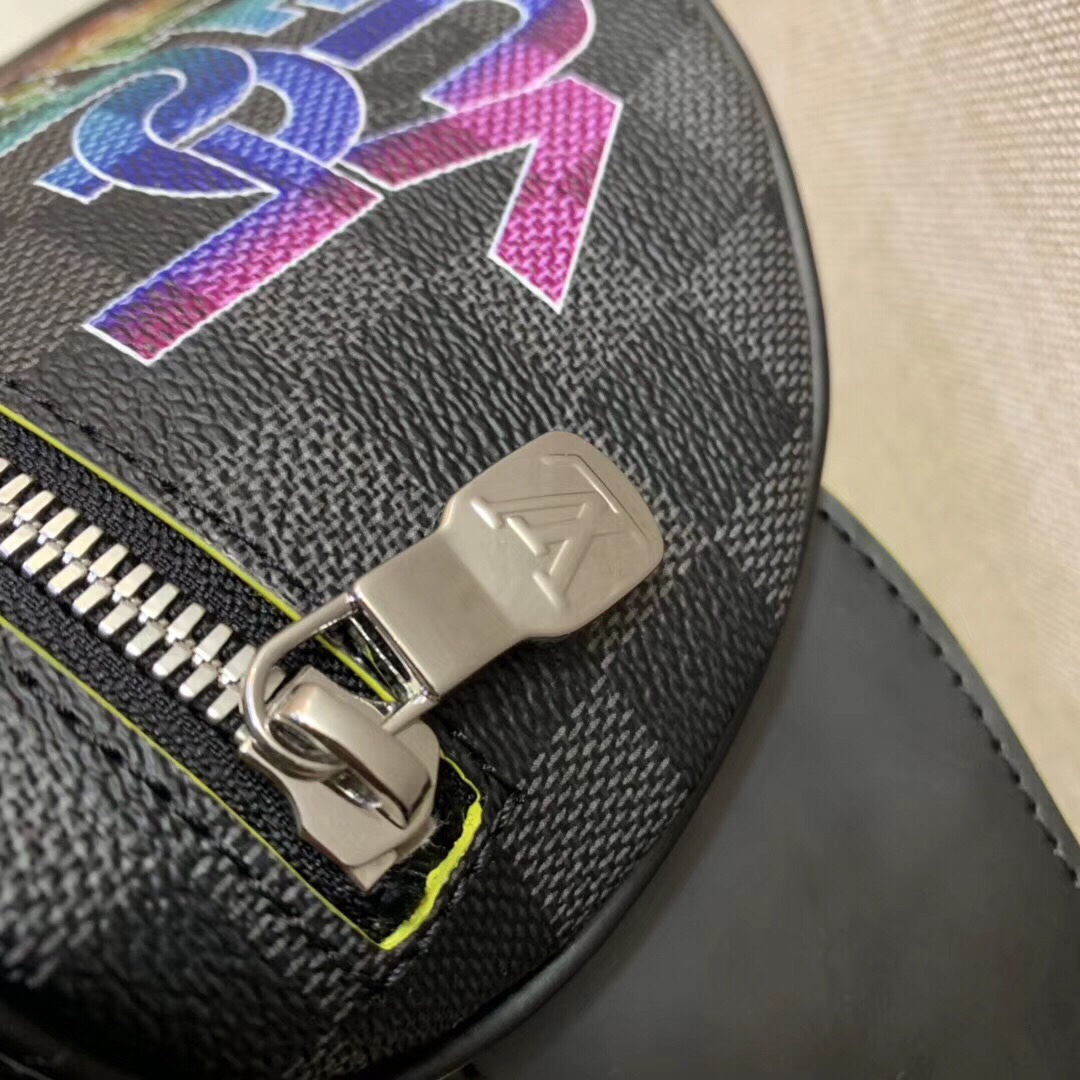 Louis Vuitton Black Damier Graphite with multicolor print casual