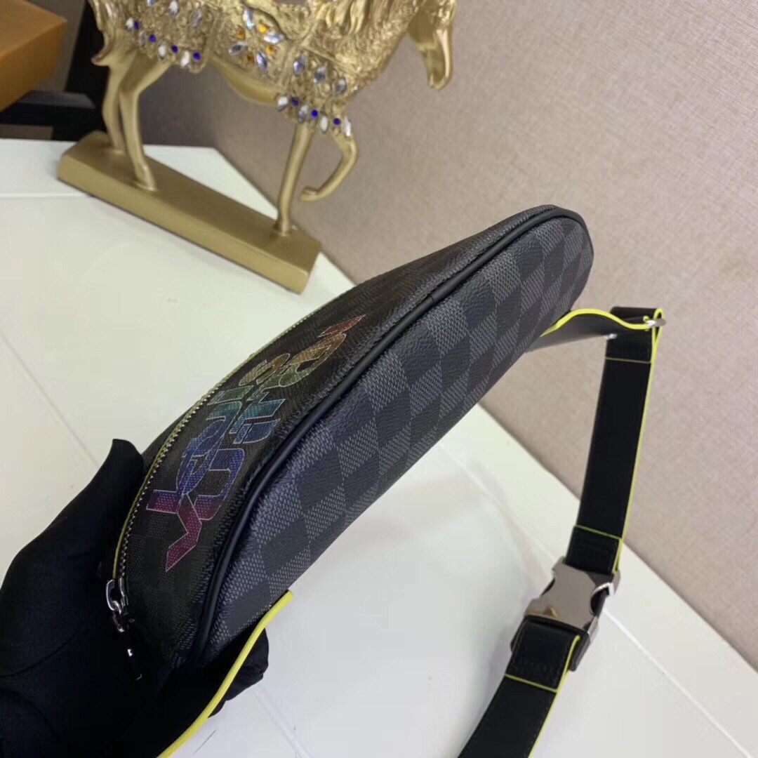 Louis Vuitton Black Damier Graphite with multicolor print casual