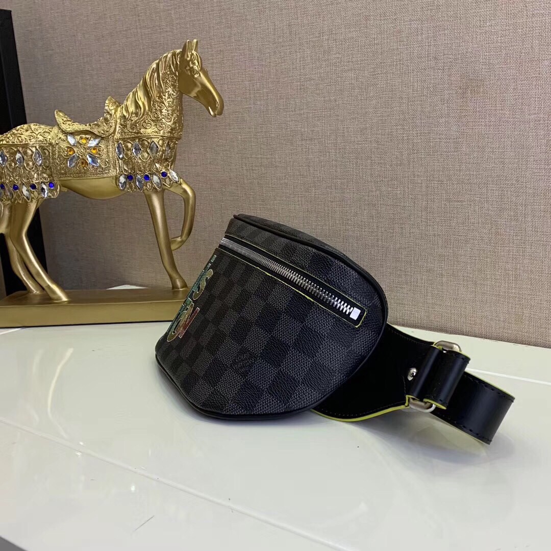 Louis Vuitton Black Damier Graphite with multicolor print casual