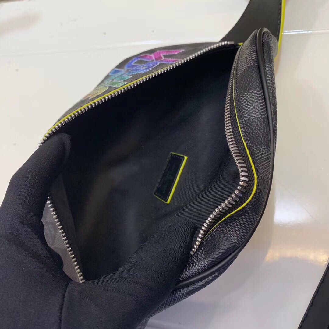 Louis Vuitton Black Damier Graphite with multicolor print casual