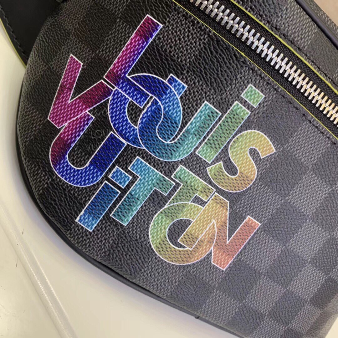 Louis Vuitton Black Damier Graphite with Multicolor print casual