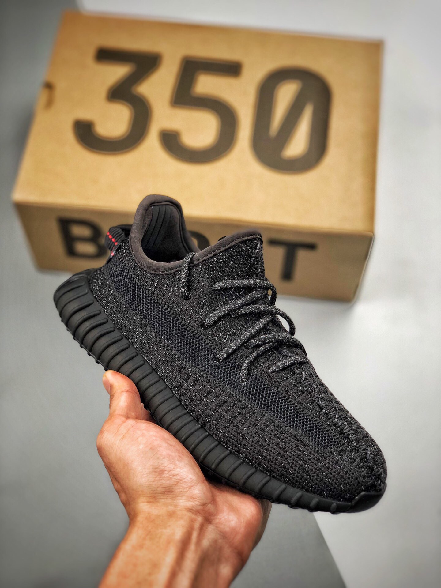 Recogida local, canal original, nuevo lote envío, suministro exclusivo‼ Yeezy 350v2 "Black" Estrellas Negras, zapatos p…