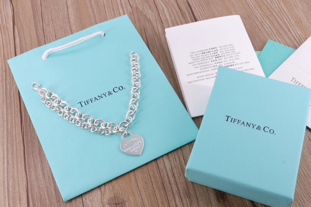 Tiffany & Co. Tiffany&Co. 纯银 龙虾扣双层粗手链