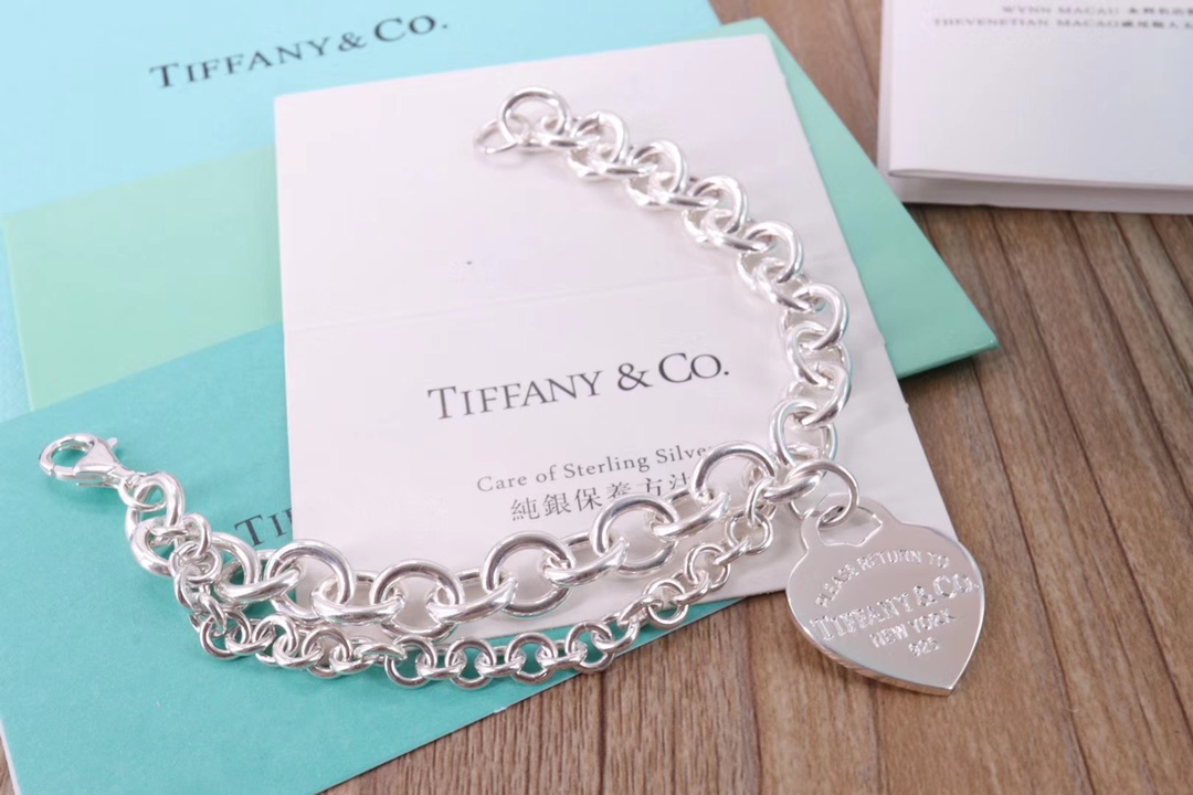 Tiffany & Co. Tiffany&Co. 纯银 龙虾扣双层粗手链