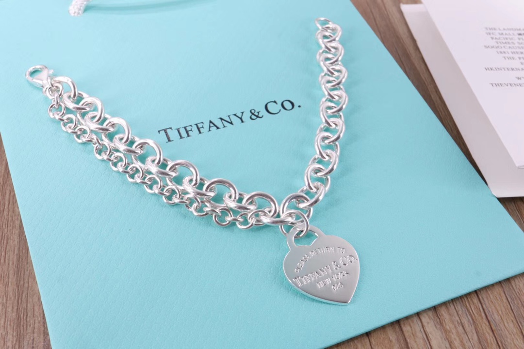 Tiffany & Co. Tiffany&Co. 纯银 龙虾扣双层粗手链