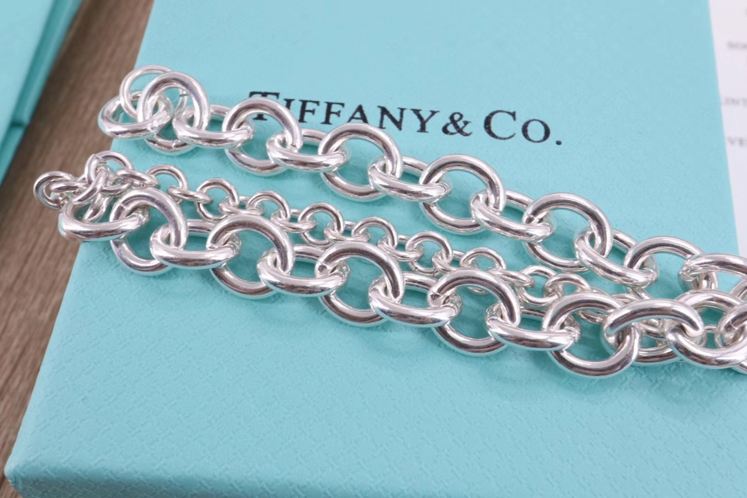 Tiffany & Co. Tiffany&Co. 纯银 龙虾扣双层粗手链