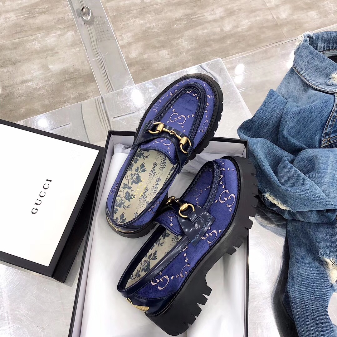 最新GUCCI马衔扣蜜蜂厚底鞋各地专