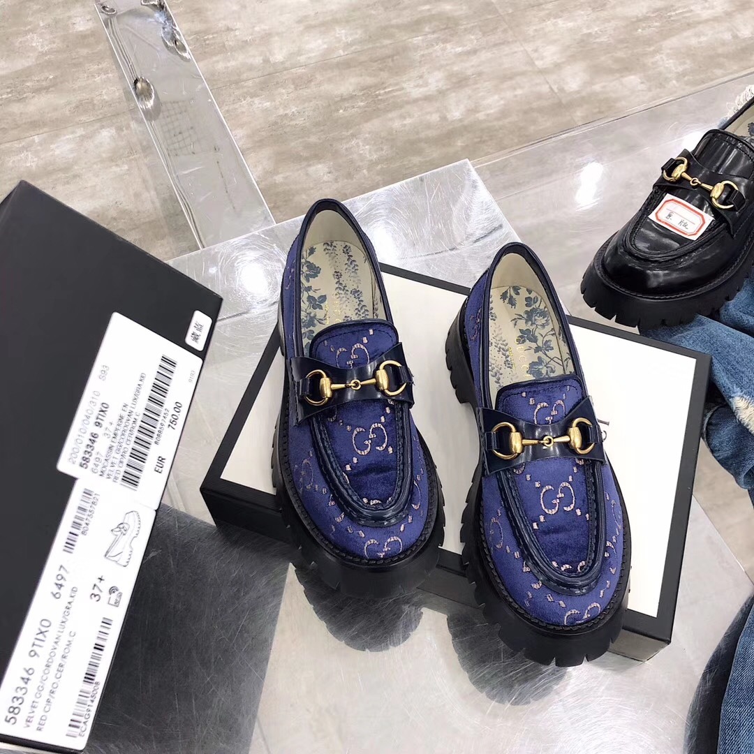 最新GUCCI马衔扣蜜蜂厚底鞋各地专