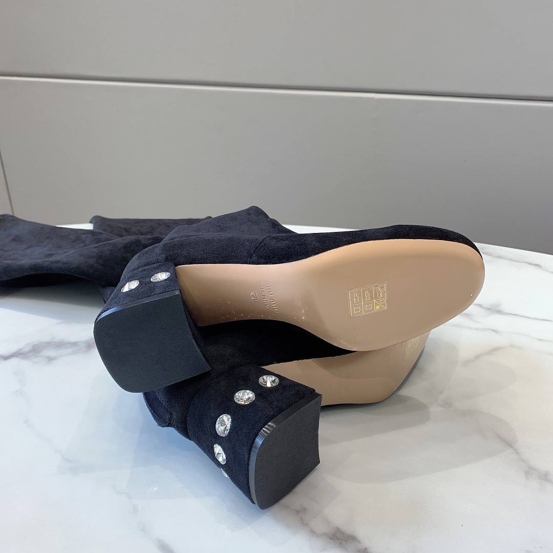 miumiu.新款瘦腿弹力靴杨超越同