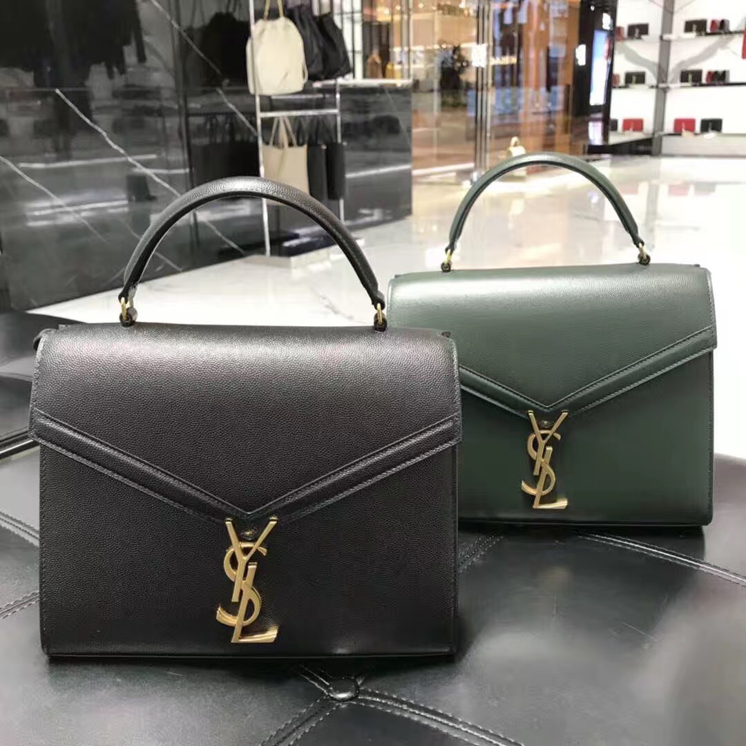Saint Laurent Ysl CASSANDRA鱼子酱纹手拎包 578000墨绿色