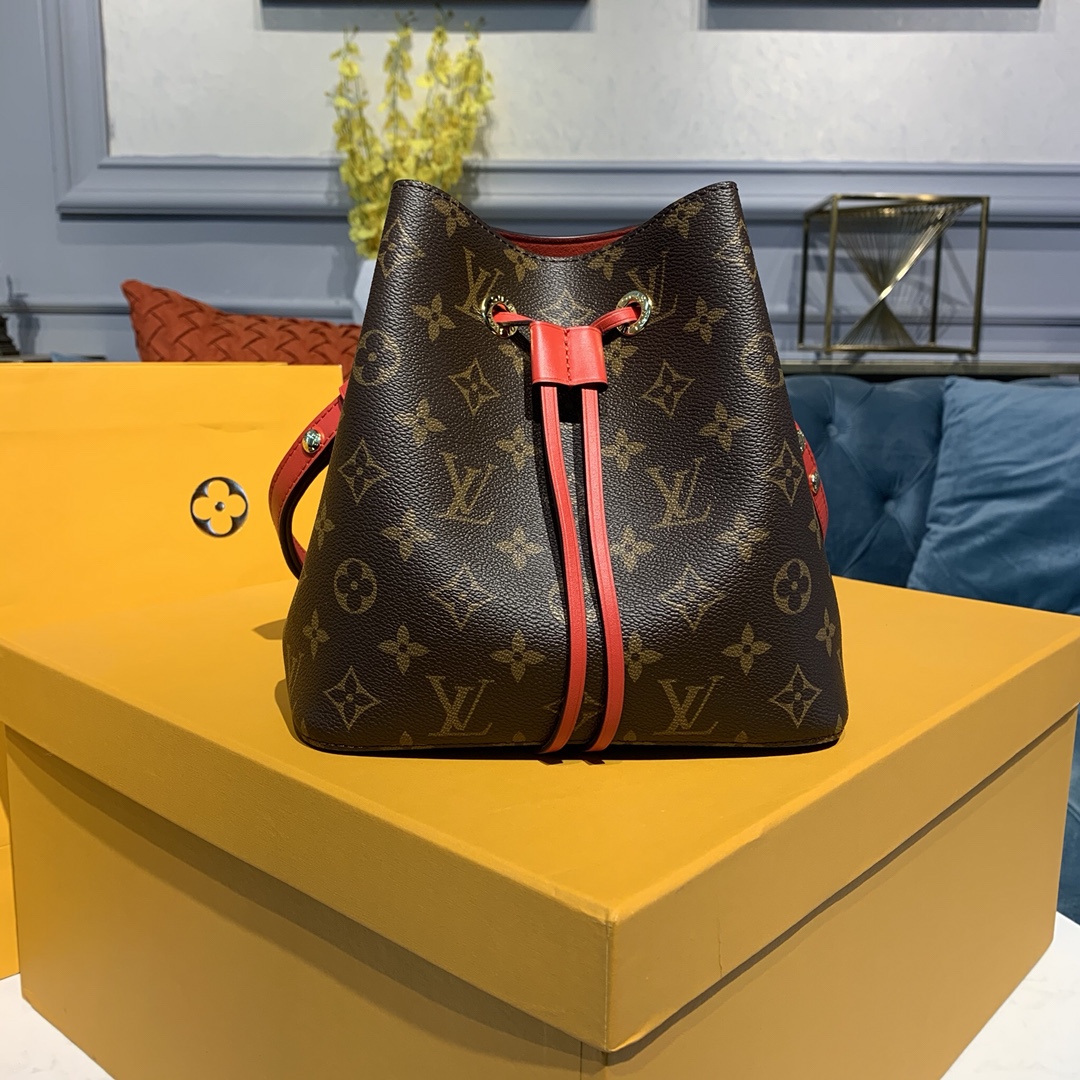 Louis Vuitton LV NeoNoe Bucket Bags Monogram Canvas Calfskin Cowhide Spring Collection M40214